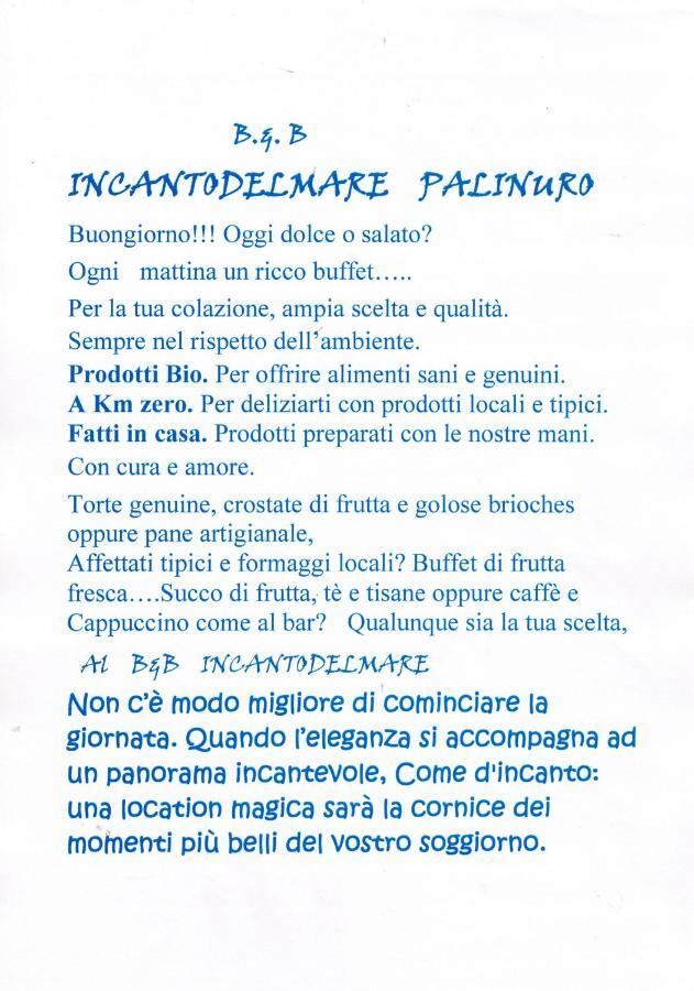 B&B Incanto Del Mare Palinuro Exterior foto